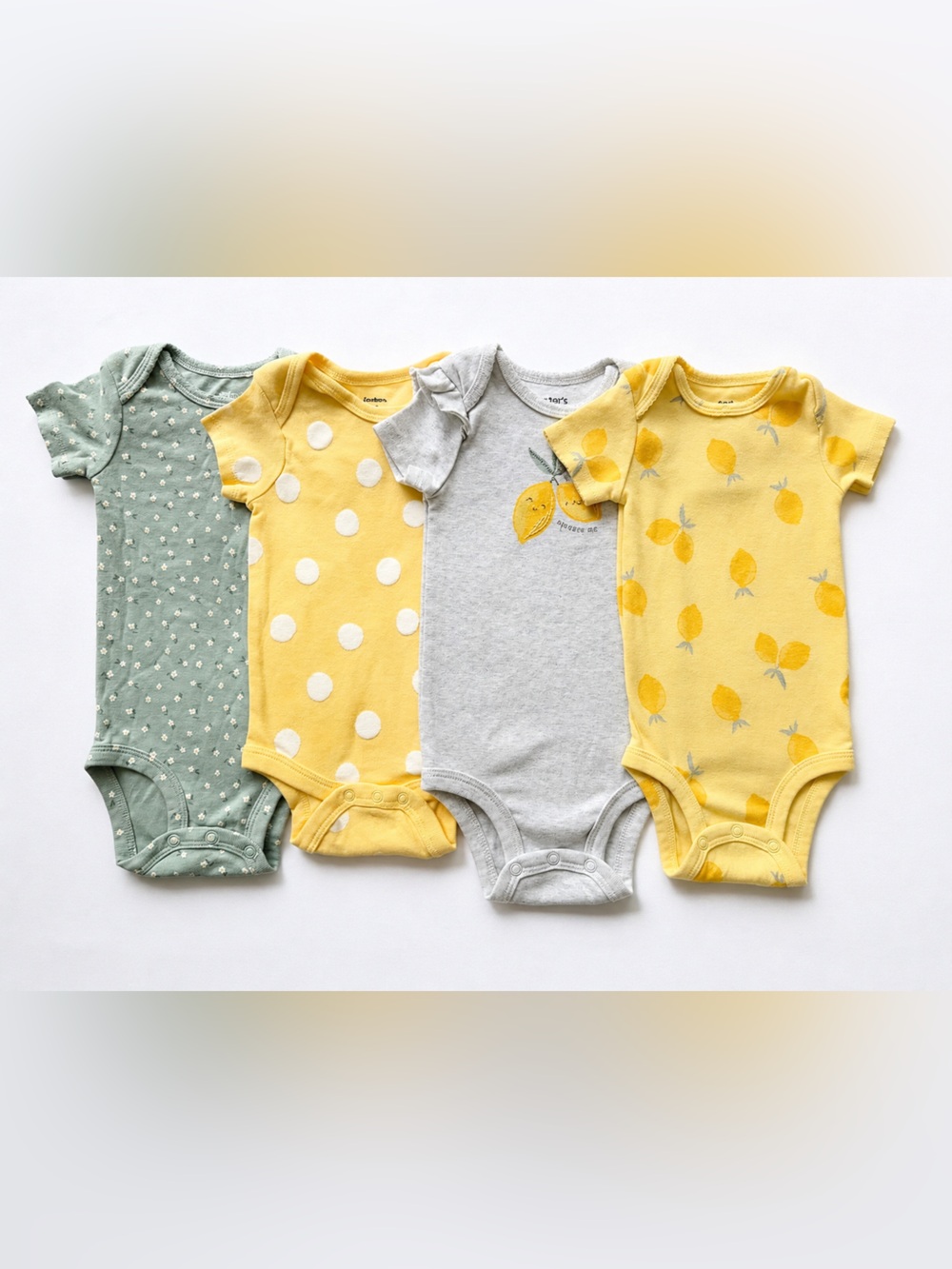 5 for $15! Carter's Garanimals Baby Girl 6-9M Bodysuit Bundle 4 Piece Lemon Flor